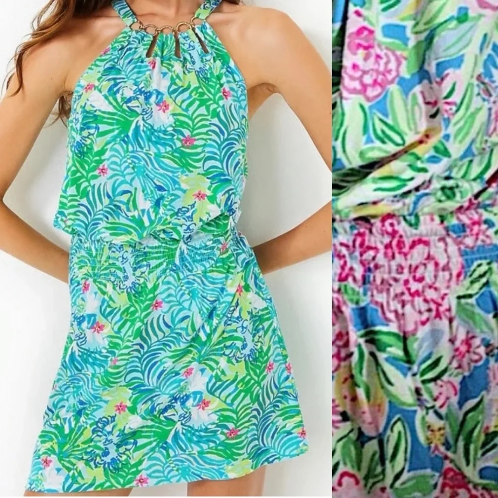 NWT Lilly Pulitzer Shirelle Skirted Romper Sz XL Grove Garden Beachy Resortwear - Picture 2 of 9